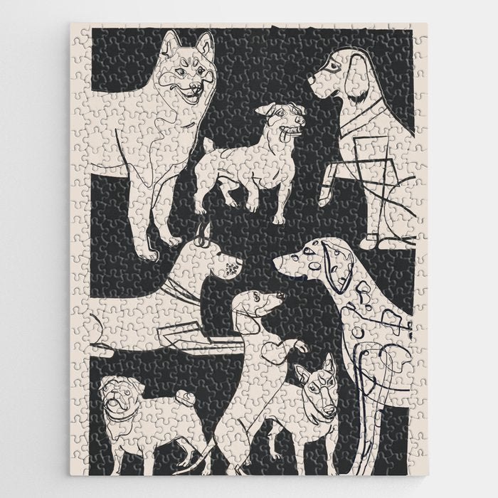 Minimal Abstract Dogs Art 1 Jigsaw Puzzle Gallery Image 1