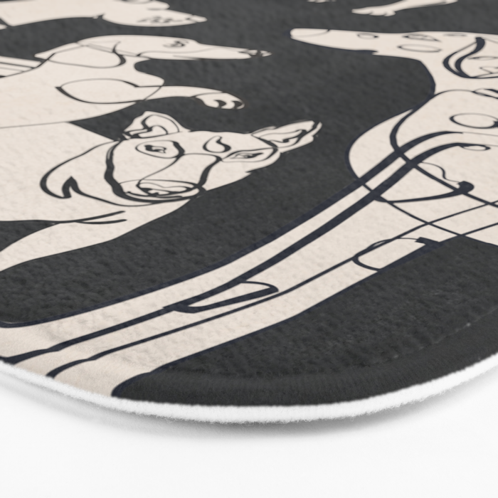 Minimal Abstract Dogs Art 1 Bath Mat Gallery Image 3
