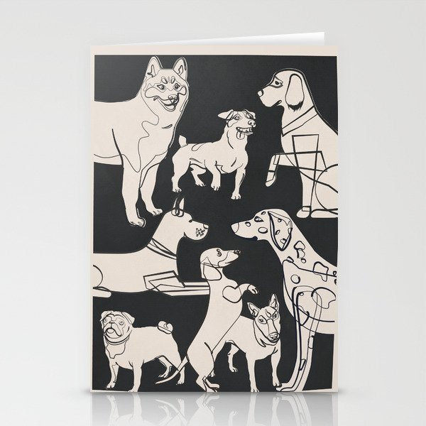 Minimal Abstract Dogs Art 1 Stationery Card Gallery Image 2