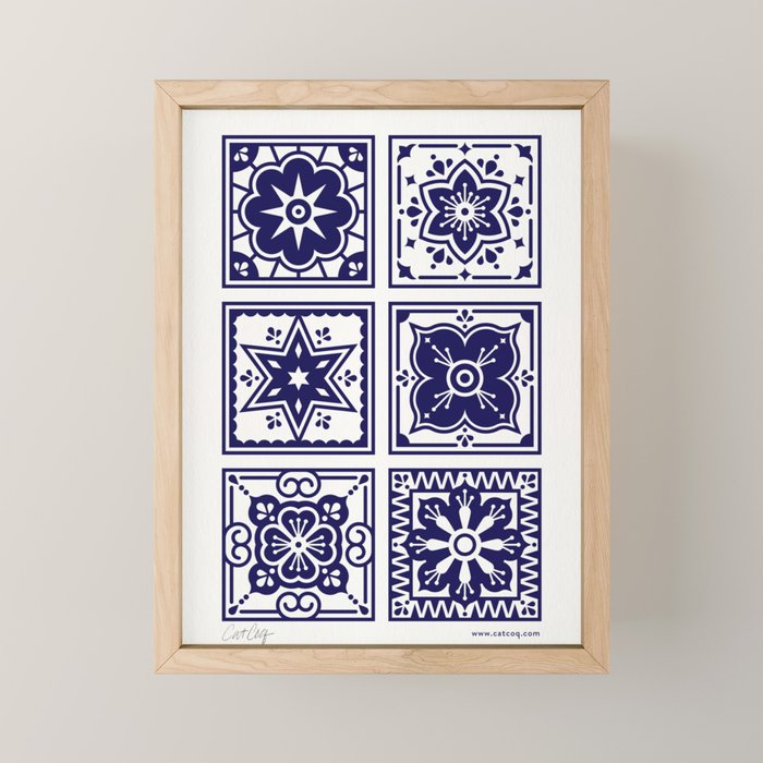 Talavera Mexican Tile - Porcelain Palette Mini Art Print Gallery Image 1