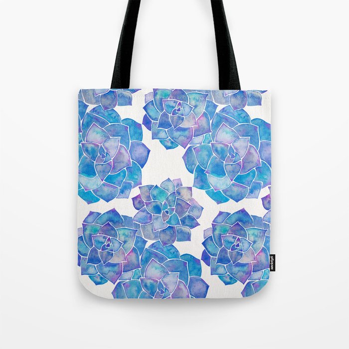 Rosette Succulents - Blue Palette Tote Bag Gallery Image 1