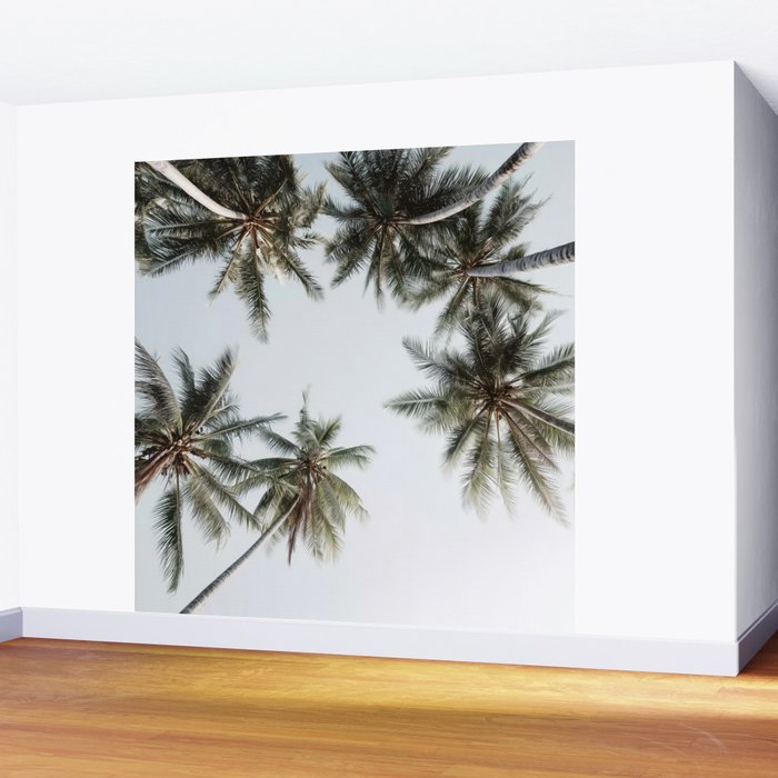Palm Canopy - Minimal Tropical Wall Art Wall Mural Gallery Image 2