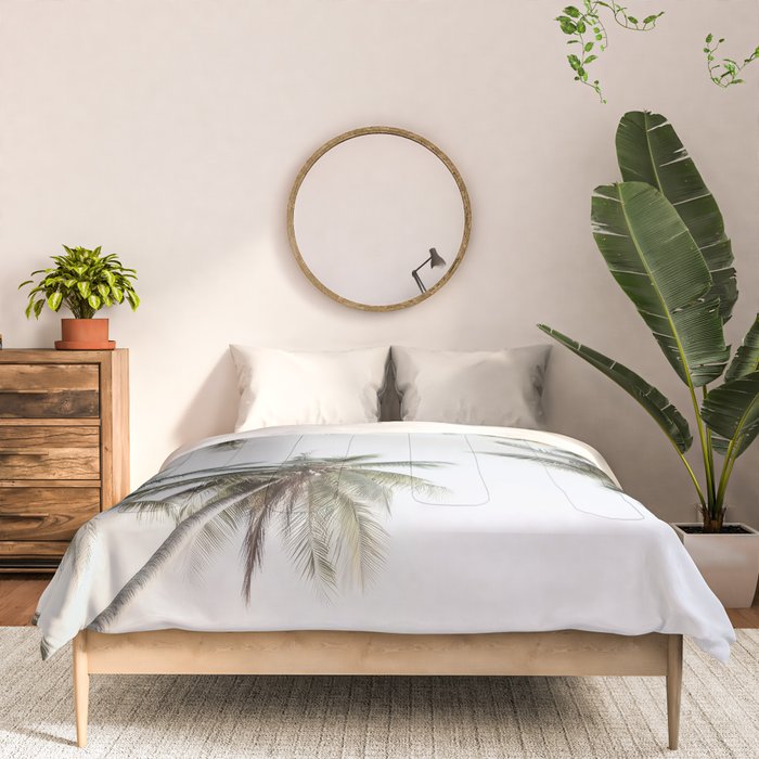 Palm Canopy - Minimal Tropical Wall Art Comforter Gallery Image 3
