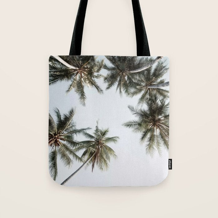 Palm Canopy - Minimal Tropical Wall Art Tote Bag Gallery Image 1