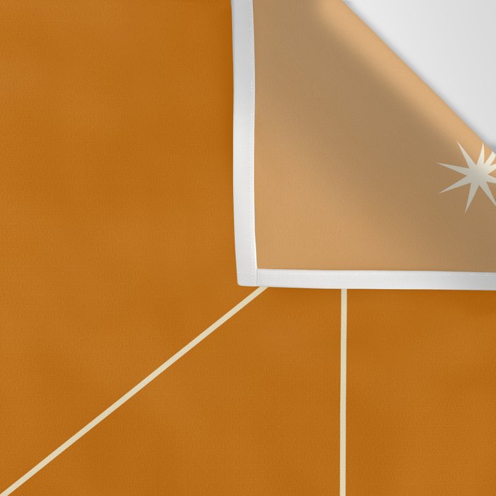 Capricorn Zodiac Star Constellation Line Art Orange Wall Tapestry Gallery Image 3