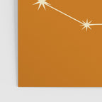 Capricorn Zodiac Star Constellation Line Art Orange Poster Gallery Image 3