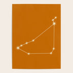 Capricorn Zodiac Star Constellation Line Art Orange Poster Gallery Image 4