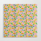 Colorful abstract organic shape patern Wood Wall Art Gallery Image 1
