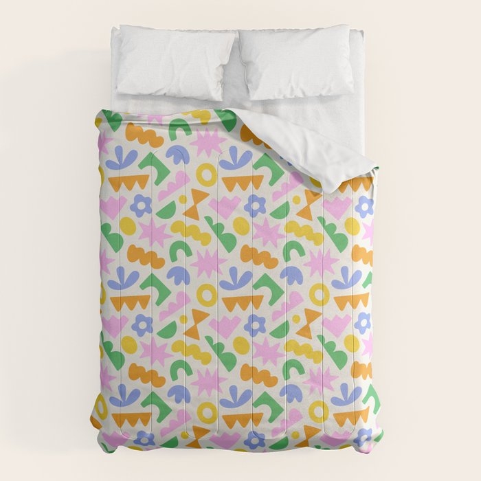 Colorful abstract organic shape patern Comforter Gallery Image 1
