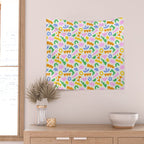 Colorful abstract organic shape patern Wall Tapestry Gallery Image 2