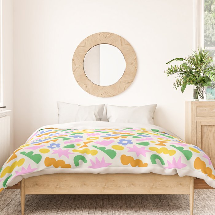 Colorful abstract organic shape patern Duvet Cover Gallery Image 3