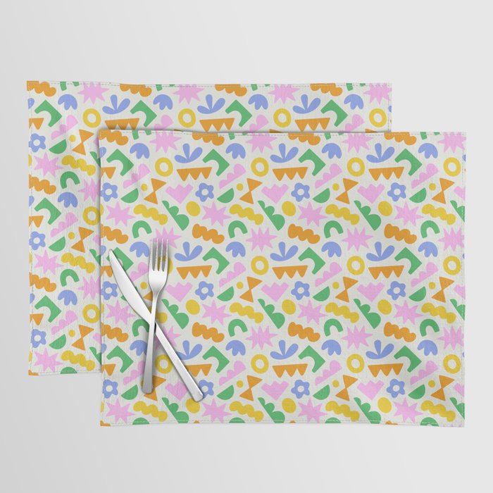 Colorful abstract organic shape patern Placemat Gallery Image 1