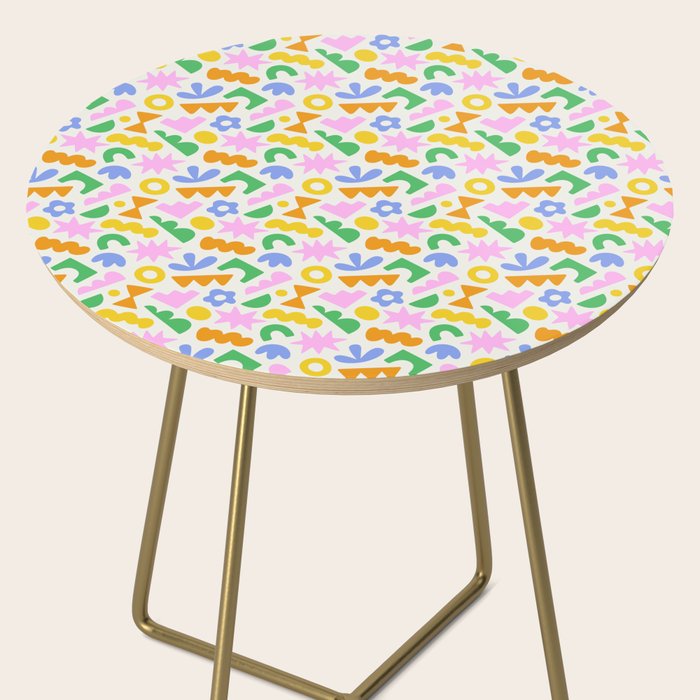 Colorful abstract organic shape patern Side Table Gallery Image 2