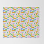 Colorful abstract organic shape patern Throw Blanket Gallery Image 2