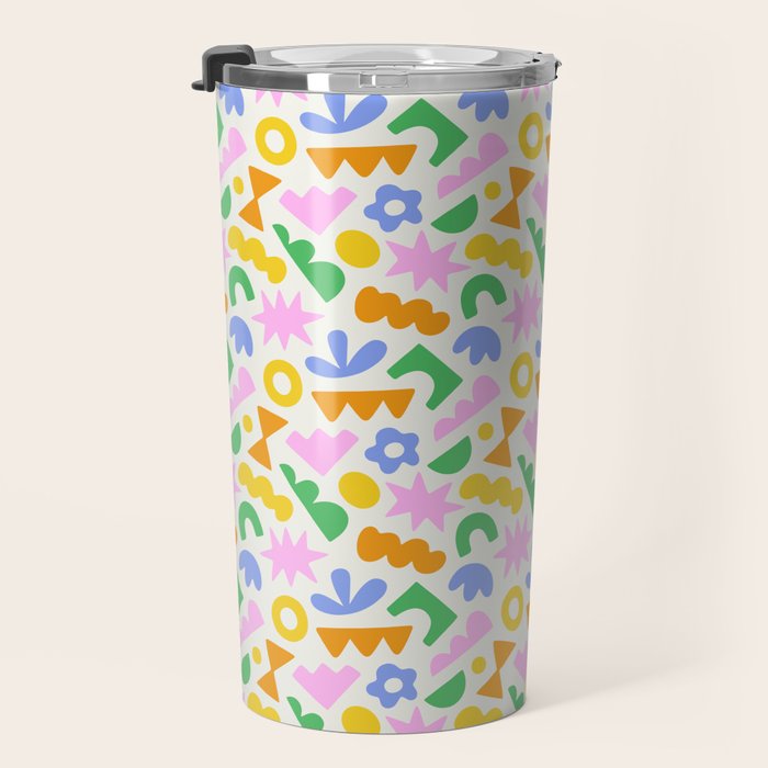Colorful abstract organic shape patern Travel Mug Gallery Image 3