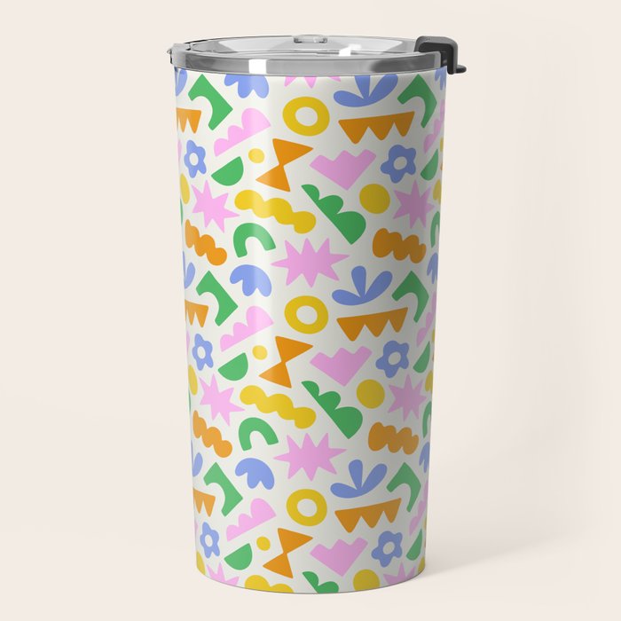 Colorful abstract organic shape patern Travel Mug Gallery Image 2
