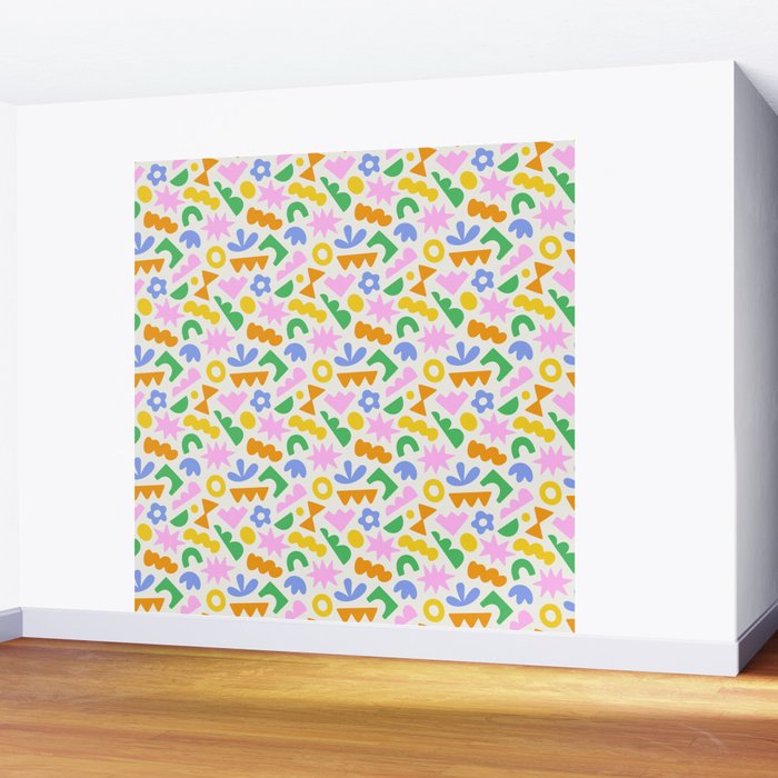 Colorful abstract organic shape patern Wall Mural Gallery Image 2