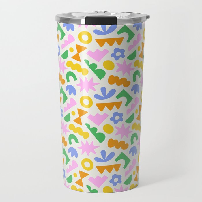 Colorful abstract organic shape patern Travel Mug Gallery Image 1