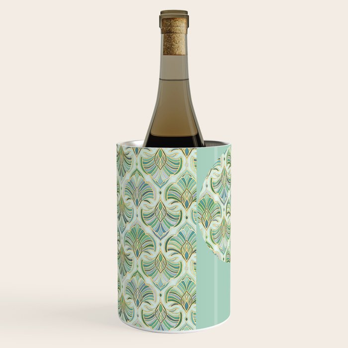 Jade Enamel Art Deco Fans Wine Chiller Gallery Image 3