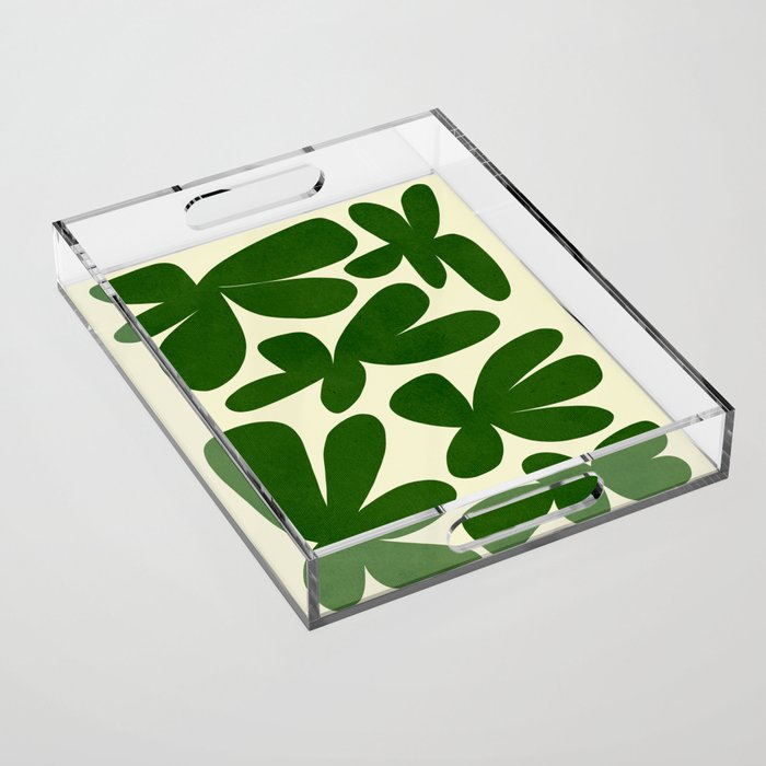 Abstract-botanical 35 green Acrylic Tray Gallery Image 1