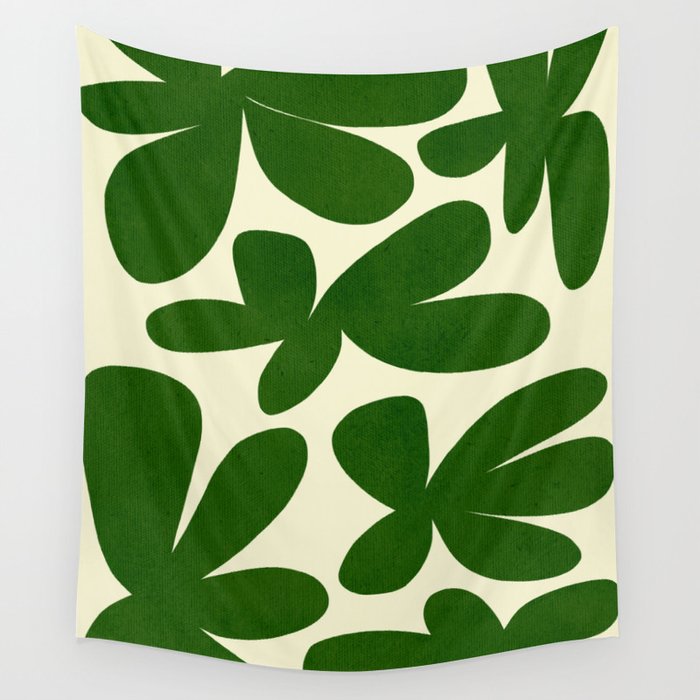 Abstract-botanical 35 green Wall Tapestry Gallery Image 4