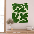 Abstract-botanical 35 green Wall Tapestry Gallery Image 2
