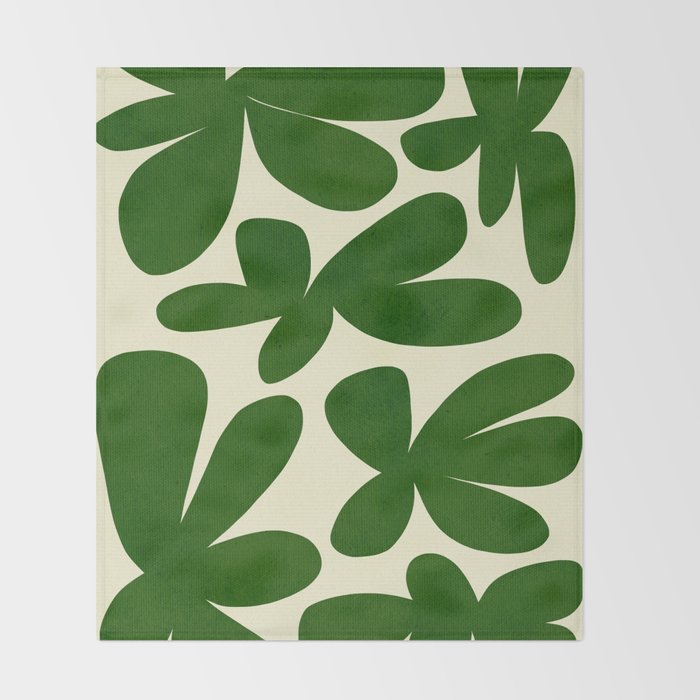 Abstract-botanical 35 green Throw Blanket Gallery Image 2