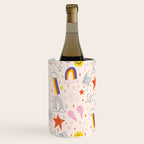 Happy Smiley Face & Retro Rainbows in Dusty Pink Wine Chiller Gallery Image 2