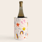 Happy Smiley Face & Retro Rainbows in Dusty Pink Wine Chiller Gallery Image 1