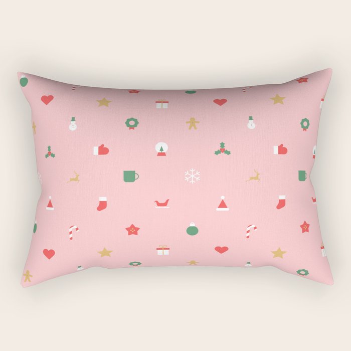 Retro christmas ornament decoration pattern Rectangular Pillow Gallery Image 2