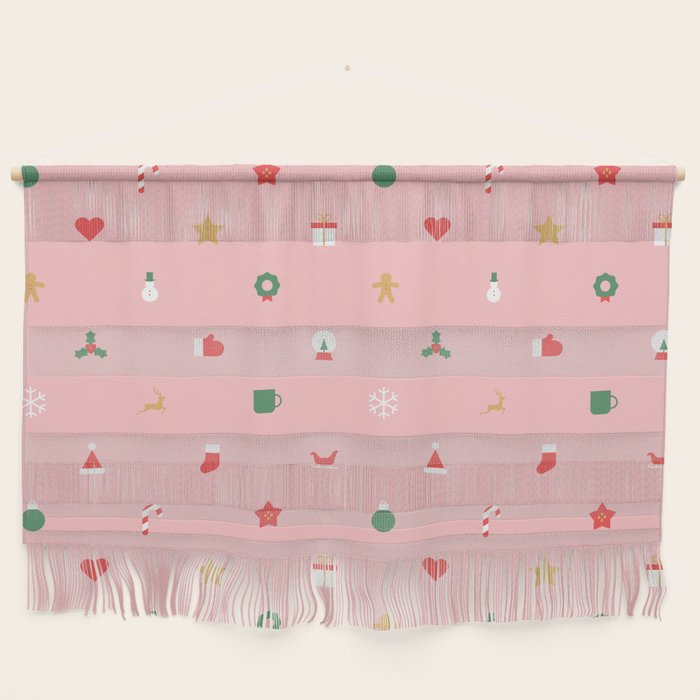 Retro christmas ornament decoration pattern Wall Hanging Gallery Image 1