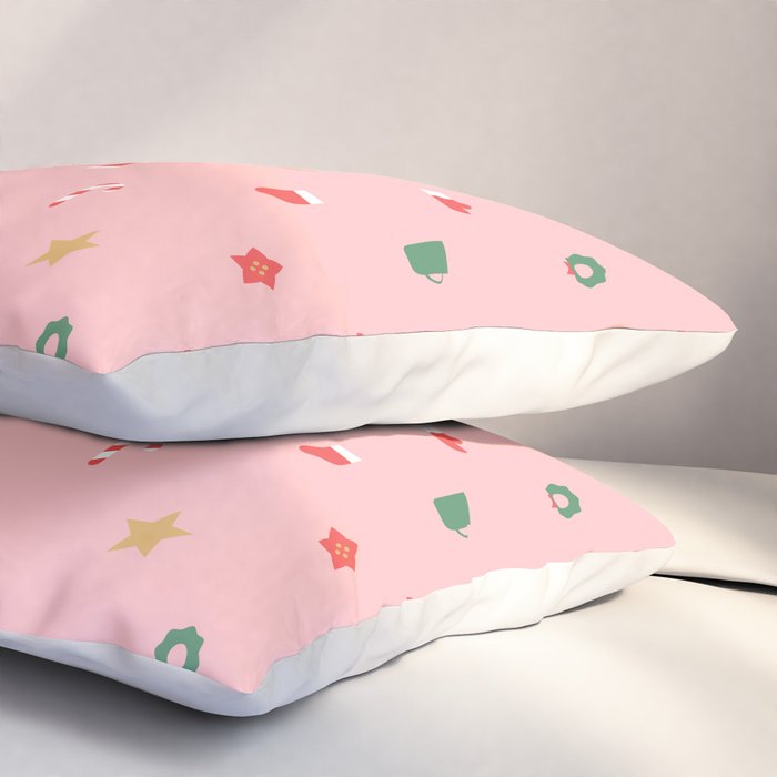 Retro christmas ornament decoration pattern Pillow Sham Gallery Image 3