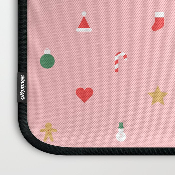 Retro christmas ornament decoration pattern Laptop Sleeve Gallery Image 3