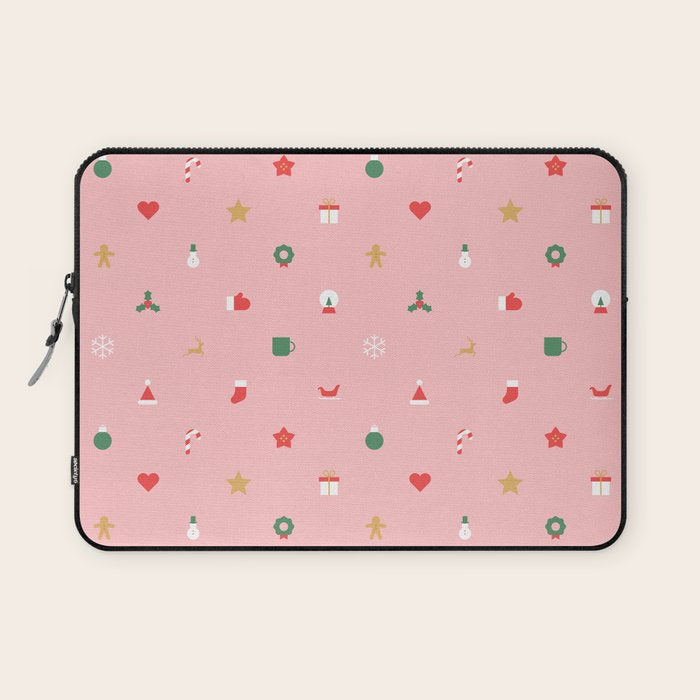 Retro christmas ornament decoration pattern Laptop Sleeve Gallery Image 1