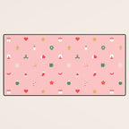 Retro christmas ornament decoration pattern Desk Mat Gallery Image 3