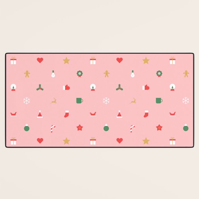 Retro christmas ornament decoration pattern Desk Mat Gallery Image 3