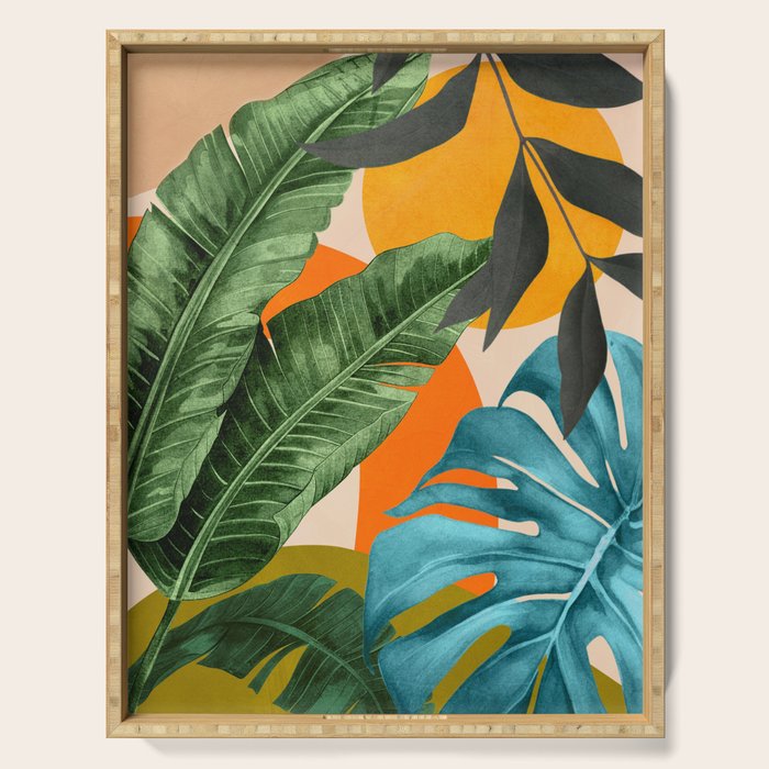 Abstract Tropical Art 15 Serving Tray Gallery Image 1