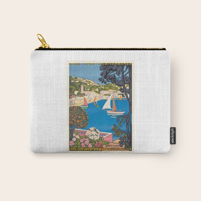 1926 FRANCE Summer On The Cote D'Azur Travel Poster Carry All Pouch Gallery Image 1
