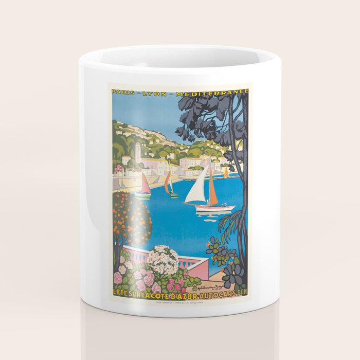 1926 FRANCE Summer On The Cote D'Azur Travel Poster Coffee Mug Gallery Image 4