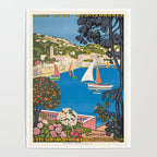 1926 FRANCE Summer On The Cote D'Azur Travel Poster Poster Gallery Image 4