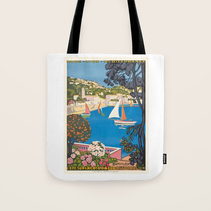 1926 FRANCE Summer On The Cote D'Azur Travel Poster Tote Bag Gallery Image 1