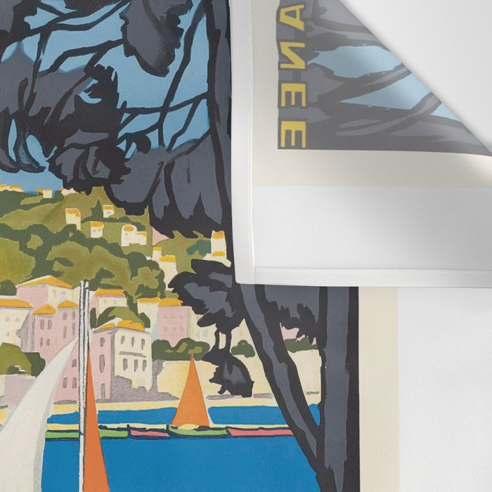 1926 FRANCE Summer On The Cote D'Azur Travel Poster Wall Tapestry Gallery Image 3