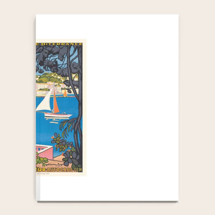1926 FRANCE Summer On The Cote D'Azur Travel Poster Notebook Gallery Image 4