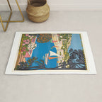 1926 FRANCE Summer On The Cote D'Azur Travel Poster Rug Gallery Image 1