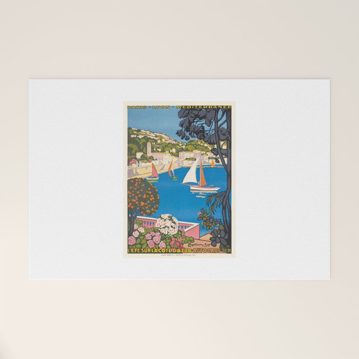 1926 FRANCE Summer On The Cote D'Azur Travel Poster Welcome Mat Gallery Image 1