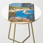 1926 FRANCE Summer On The Cote D'Azur Travel Poster Side Table Gallery Image 2