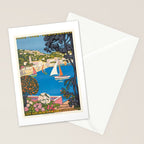 1926 FRANCE Summer On The Cote D'Azur Travel Poster Stationery Card Gallery Image 2