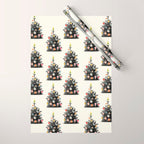 Retro Decorated Christmas Tree Wrapping Paper Gallery Image 1