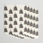 Retro Decorated Christmas Tree Wrapping Paper Gallery Image 3