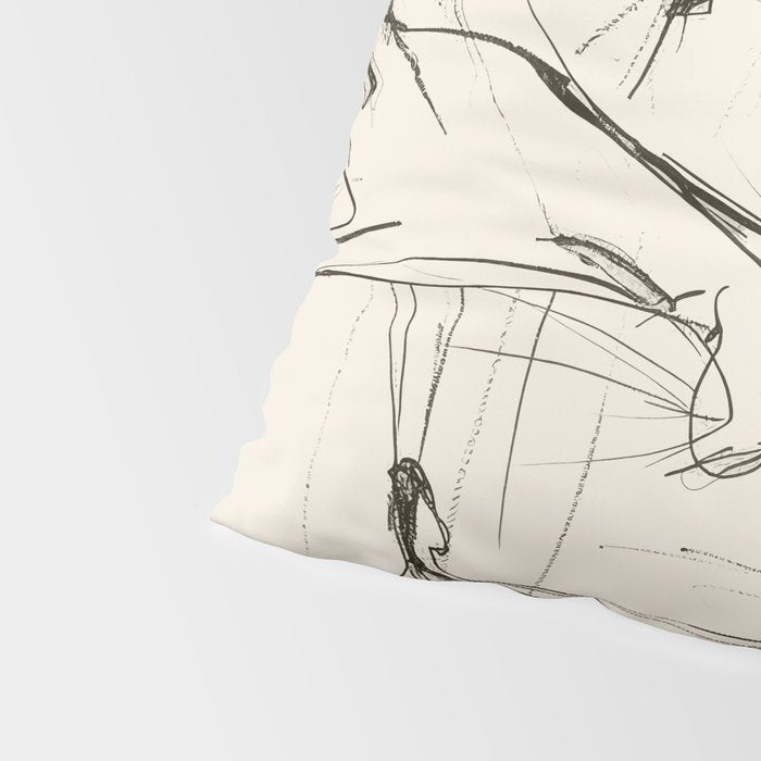 Modern Cat Sketch Pillow Sham Gallery Image 4